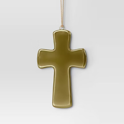 Christmas Ceramic Gold Cross Ornament - Wondershop™ | Target