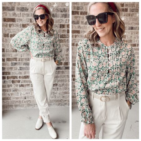 Amazon joggers paired with a casual floral blouse // both less than $30  

#LTKover40 #LTKstyletip #LTKworkwear