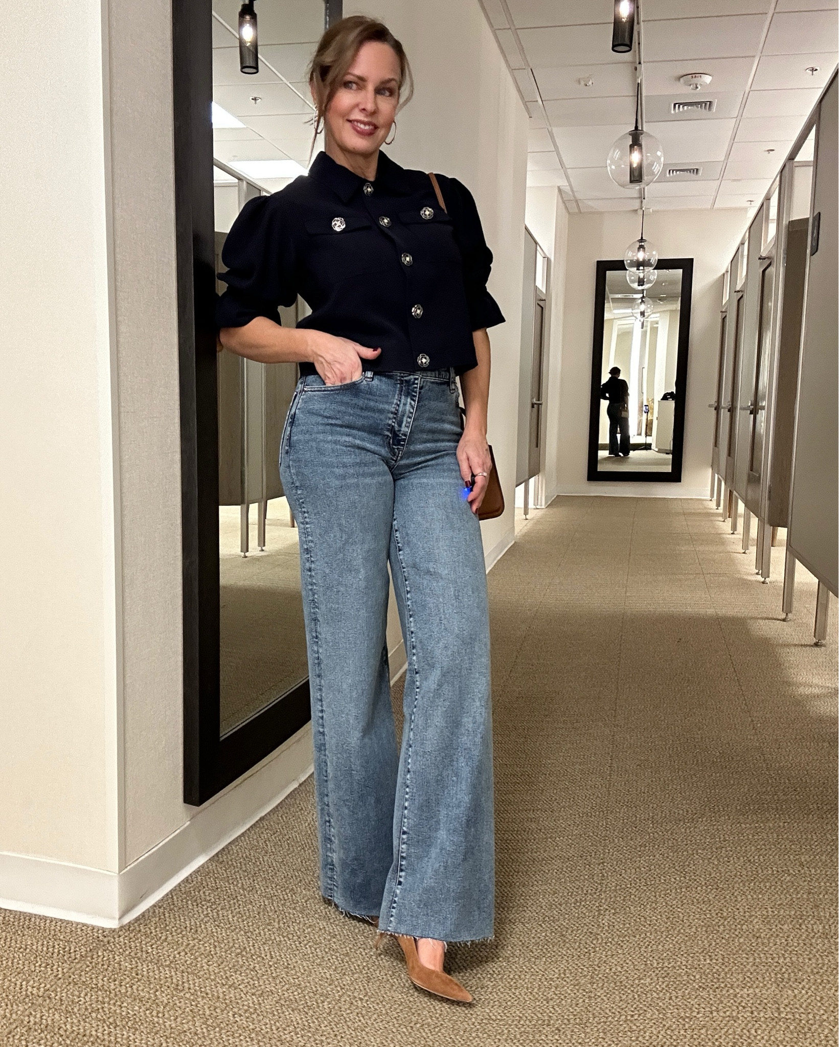 The cutest. Cinq a Sept does this little cropped puff sleeve jacket every season because everyone loves it! The buttons are absolutely beautiful, makes this jacket extra special. Wear it open. Wear it closed. True to size and I love dressing it down with jeans, but of course it’s perfect for work or church or all the fancy places you will go. 

#LTKOver40 #LTKWorkwear #LTKStyleTip