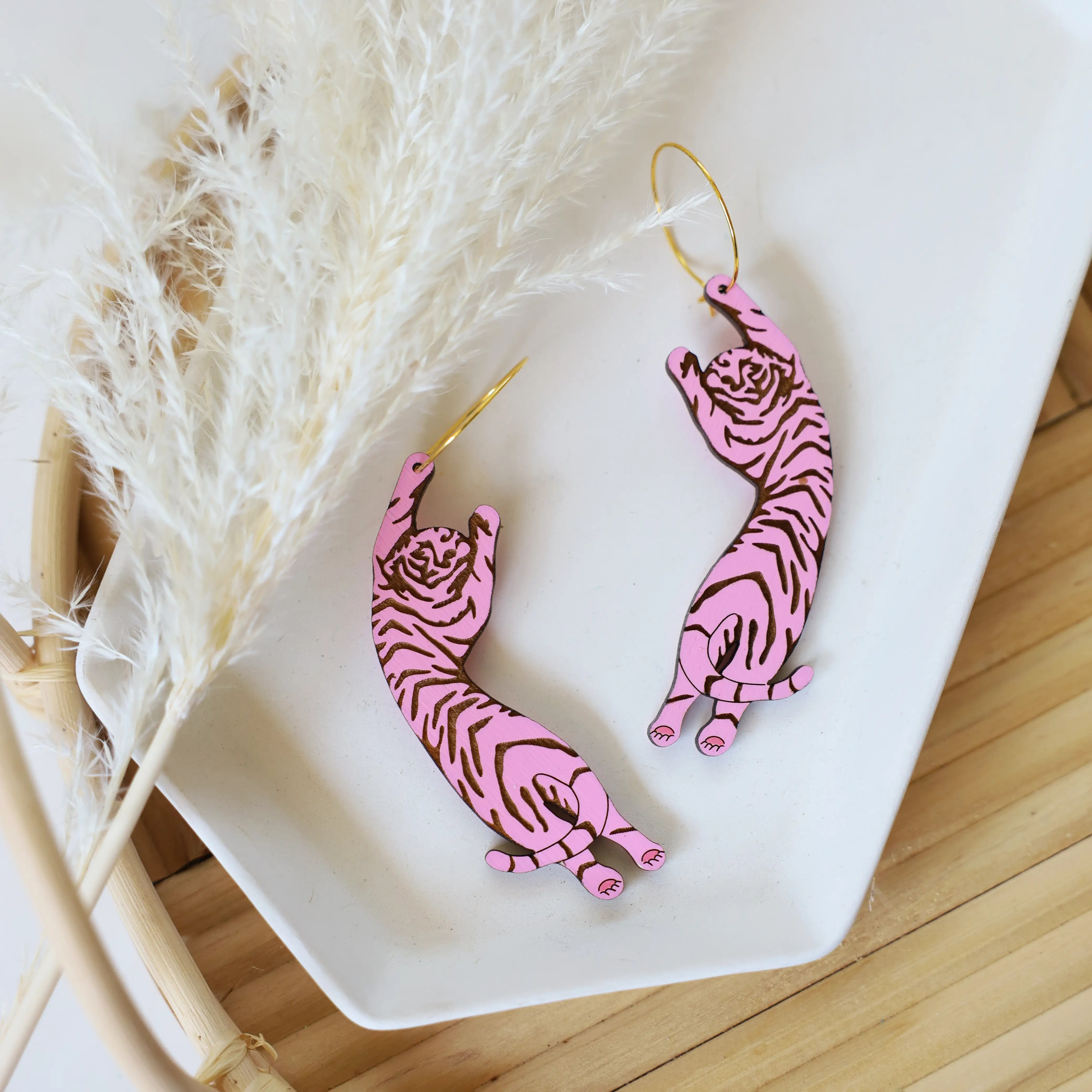 Tiger Hoop Earrings - 4 Colors Available | Le Chic Miami