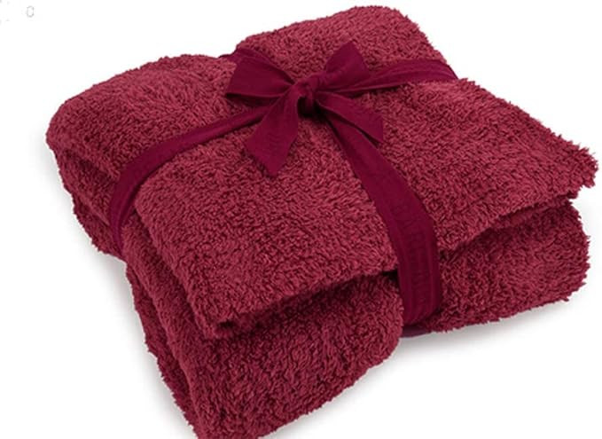 Barefoot Dreams Cozy Chic Throw Blanket (Cranberry),B503 | Amazon (US)