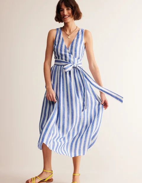 Linen Wrap Midi Dress | Boden (US)