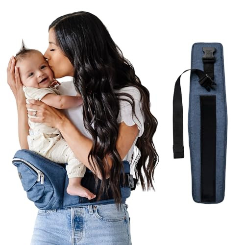 Tushbaby New - Chambray Carrier + Extender. Adjustable up to 71" - USA Safety Certified Hip Seat Baby Carrier - Machine Washable, Ergonomic Newborn + Toddler + Child | Amazon (US)