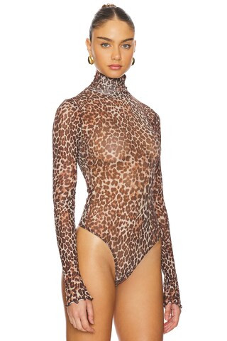 NBD Mira Sheer Bodysuit in Leopard from Revolve.com | Revolve Clothing (Global)