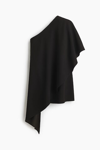 H & M - One-Shoulder Cape Top - Black | H&M (US + CA)
