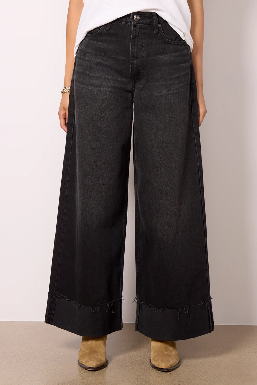 SOFIE HIGH-RISE ANKLE WIDE LEG WITH CUFF | Evereve