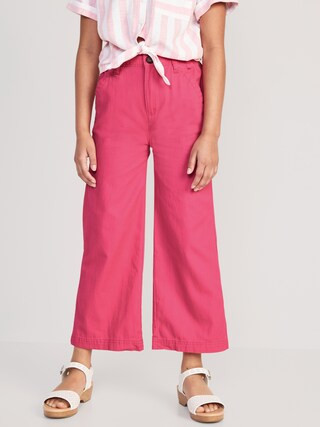High-Waisted Wide-Leg Chino Utility Pants for Girls | Old Navy (US)
