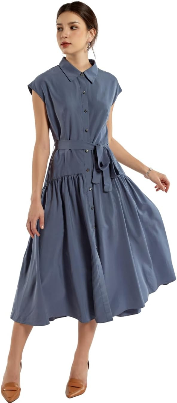 Woven Flared Dress for Women, Long Maxi Dress, Womens 2025 Flowy Casual Spring and Summer 2025 | Amazon (US)