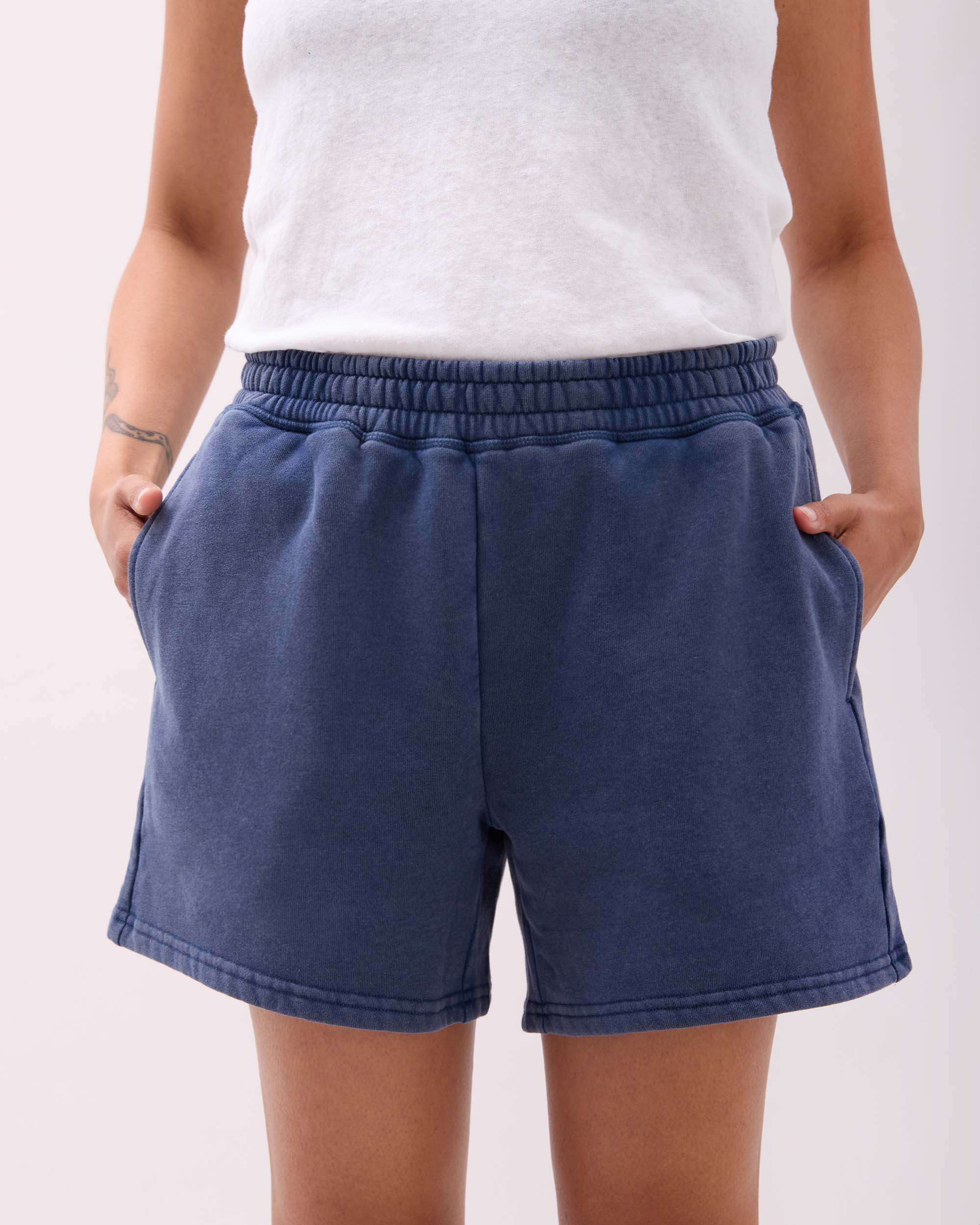 Womens Recycled Fleece Sweatshort - Recycled Fleece - Mineral Moonlit Ocean | Andie Swim