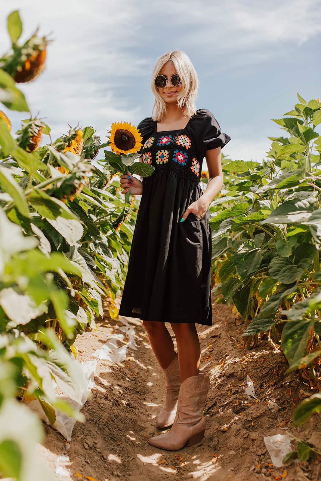 THE REMI CROCHET DRESS IN BLACK BY PINK DESERT | Pink Desert