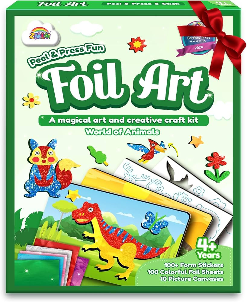 ZMLM Foil Art Kit for Kids: Foil Art Crafts Dinosaur & Animal Christmas Gifts for 4 5 6 7 8 9 Yea... | Amazon (US)