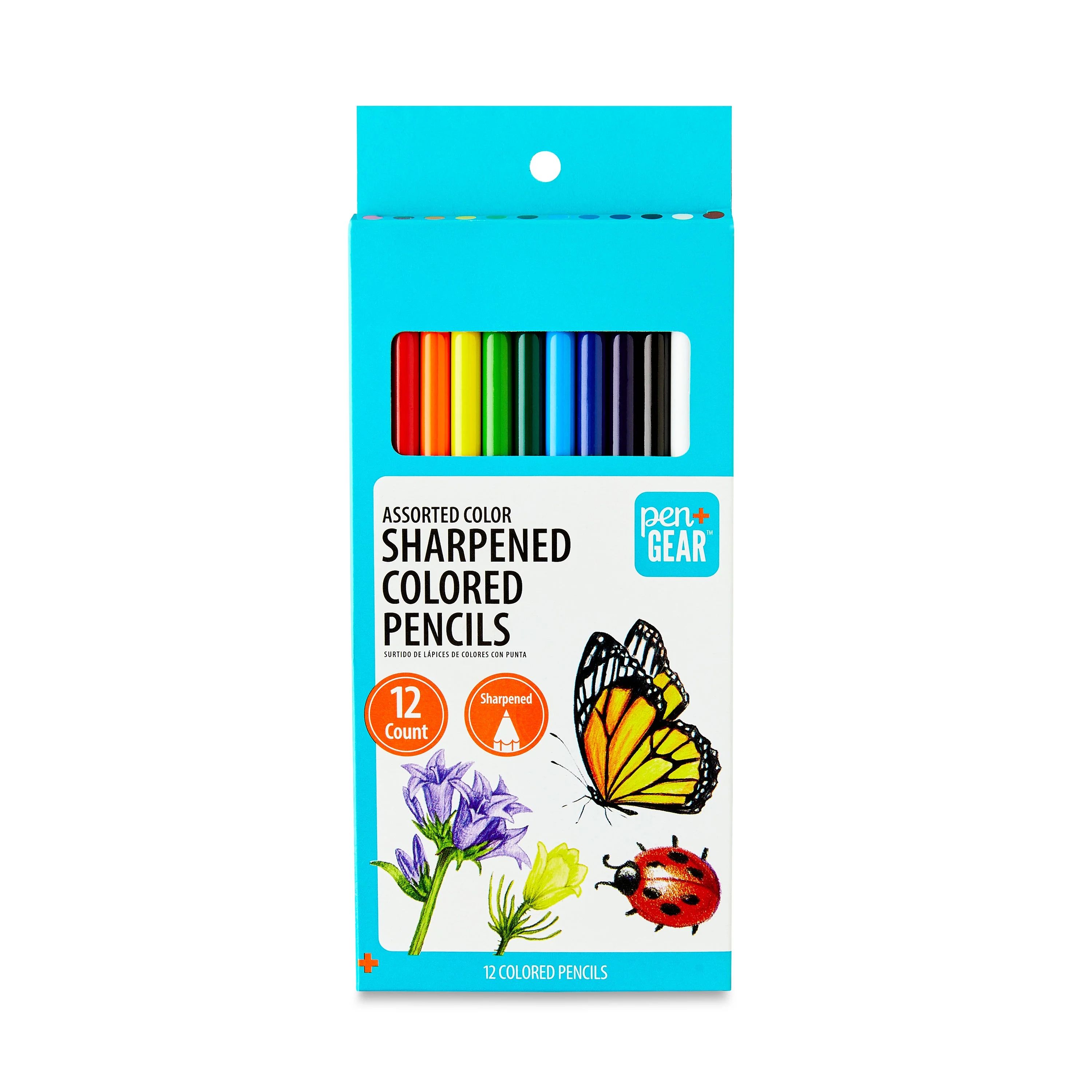 Pen+Gear Sharpened Colored Pencils, 12 Count, Assorted Colors, Great for All Ages - Walmart.com | Walmart (US)