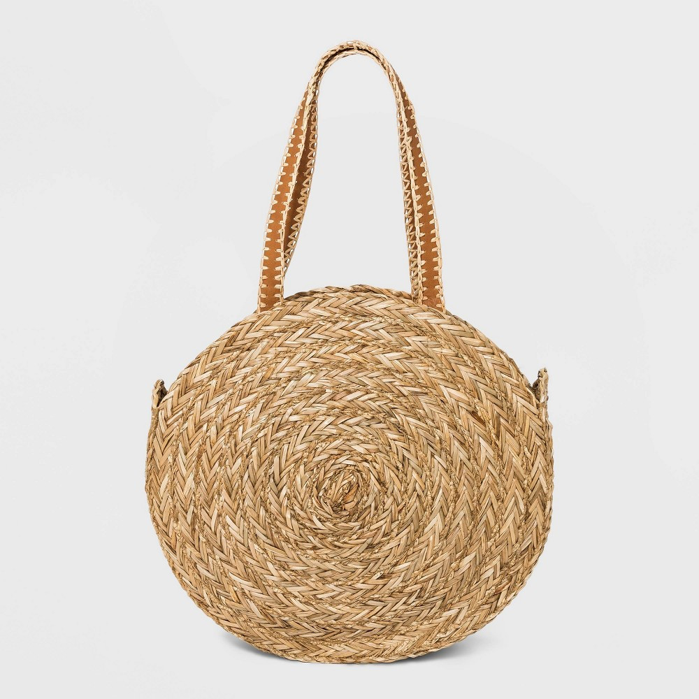 Straw Circle Tote Handbag - Universal Thread Natural, Brown | Target