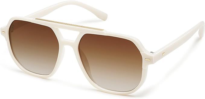 SOJOS Retro Trendy Aviator Polarized Sunglasses Men Women Vintage 70s Square Stylish Frame Sun Gl... | Amazon (US)