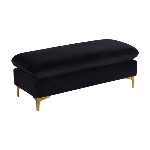 Meridian Furniture Inc Naomi Velvet Ottoman/Bench - Walmart.com | Walmart (US)