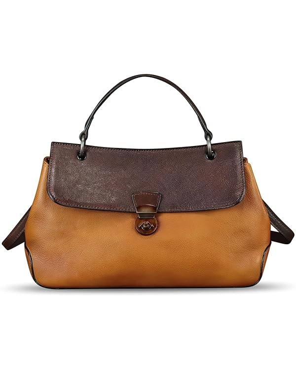 Genuine Leather Purses and Handbags for Women Vintage Leather Satchel Bags Shoulder Bag Crossbody... | Amazon (US)