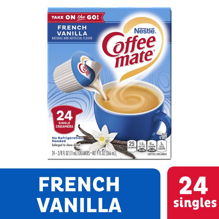 Nestle Coffee mate French Vanilla Liquid Coffee Creamer Singles, 9 fl oz, 24 Count | Walmart (US)