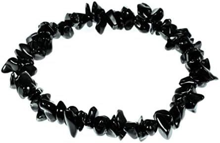 CrystalAge Black Tourmaline Gemstone Chip Bracelet | Amazon (UK)