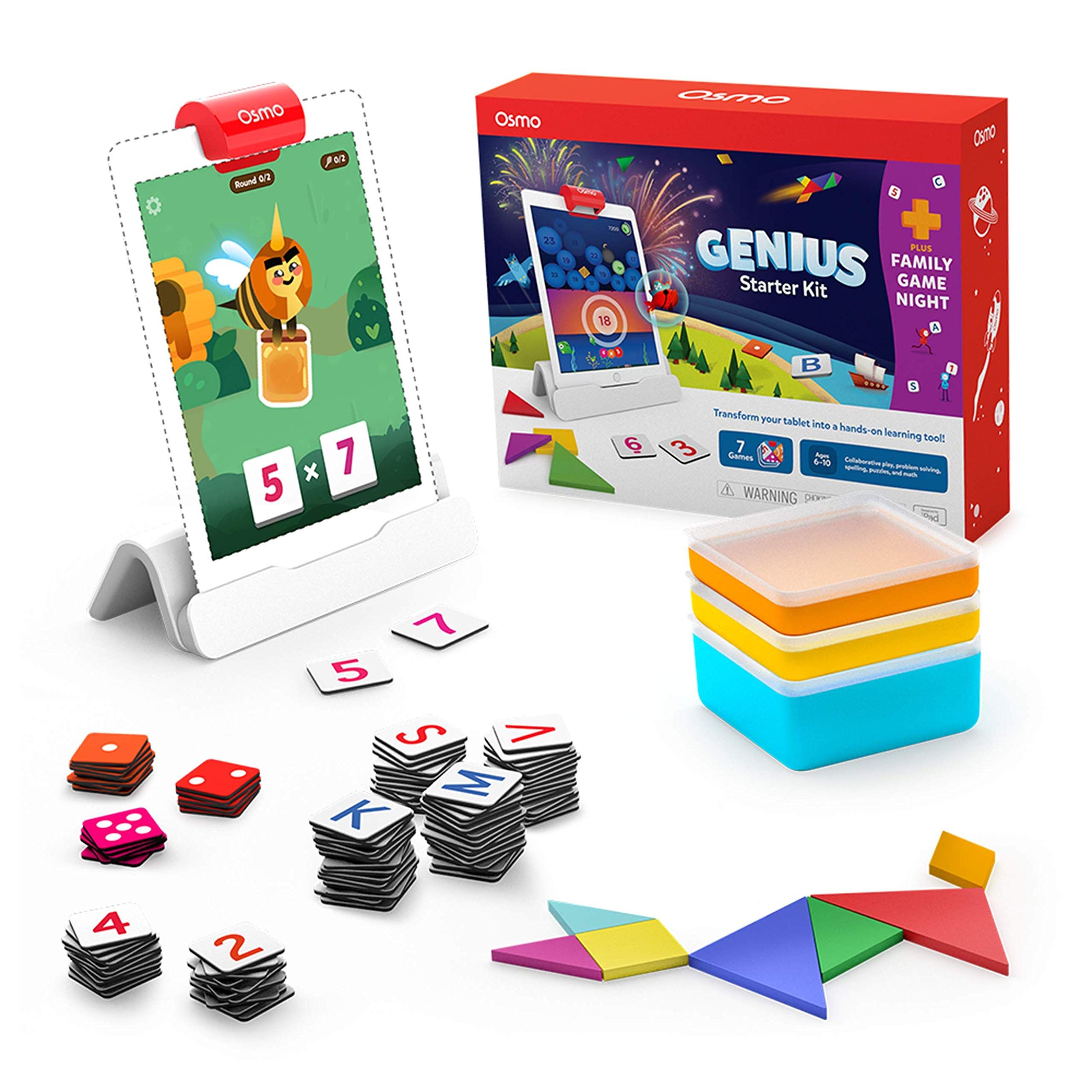 Osmo - Genius Starter Kit for iPad + Family Game Night - 7 Educational Learning Games for Spelling,  | Amazon (US)