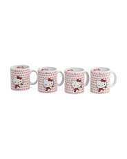 Set Of 4 Hello Kitty Love Scribbles Glitter Mugs | TJ Maxx