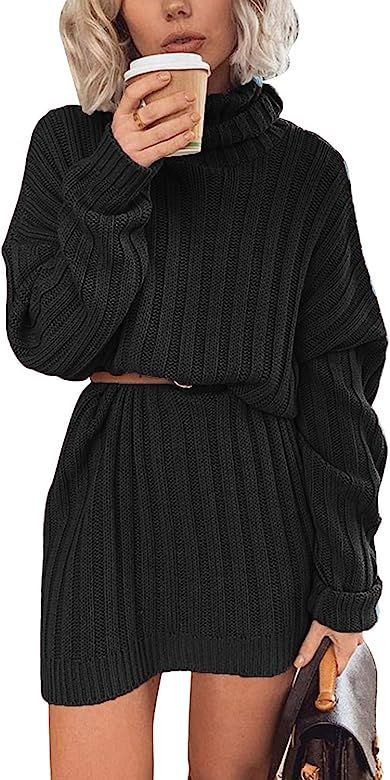 Ospetty Women’s Loose Oversize Turtleneck Long Pullover Sweater Chic Oversized Loose Sweater Dr... | Amazon (US)