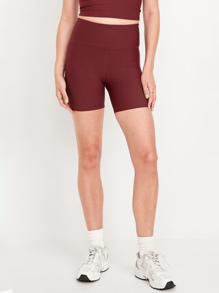 High-Waisted PowerSoft Biker Shorts -- 6-inch inseam | Old Navy (CA)