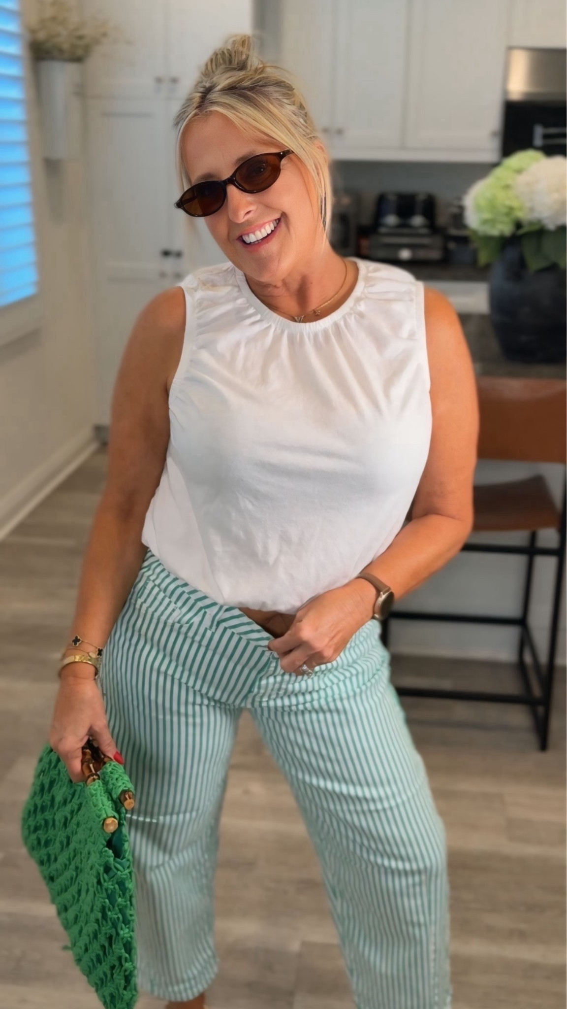 One of my favorite finds on prime day were these pants. I’m wearing a size medium and the color I’m wearing is green striped.

#LTKootd #LTKOver40 #LTKMidsize