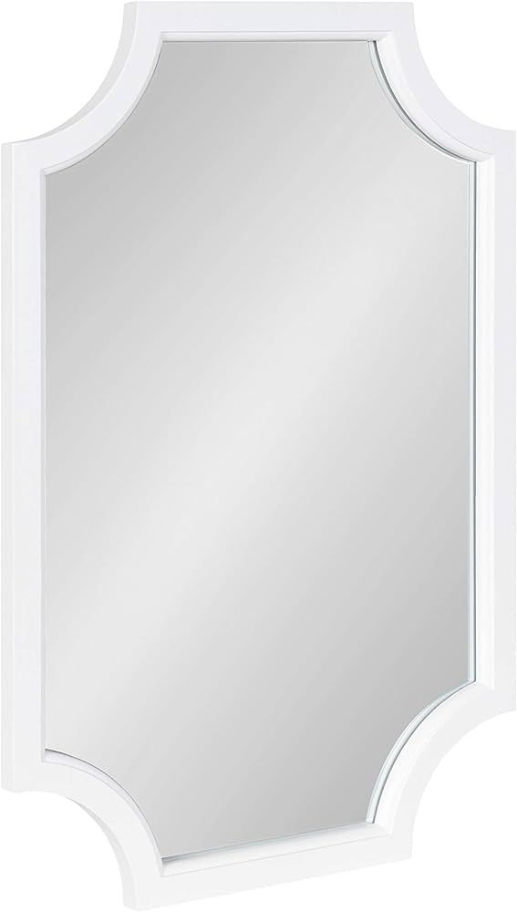 Kate and Laurel Hogan Modern Scallop Wall Mirror, 20 x 30, White, Decorative Glam Wall Decor | Amazon (US)
