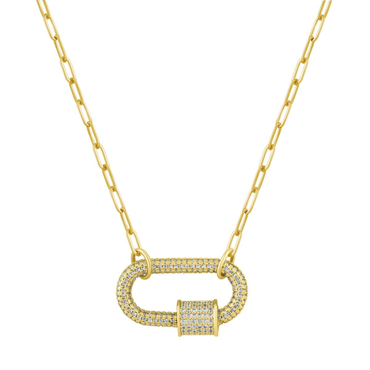 Afterglow Pave Lock Necklace | Electric Picks Jewelry