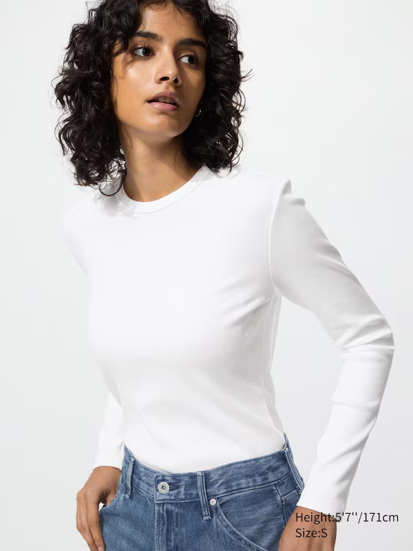 Soft Ribbed T-Shirt (Long Sleeve) | UNIQLO (UK)