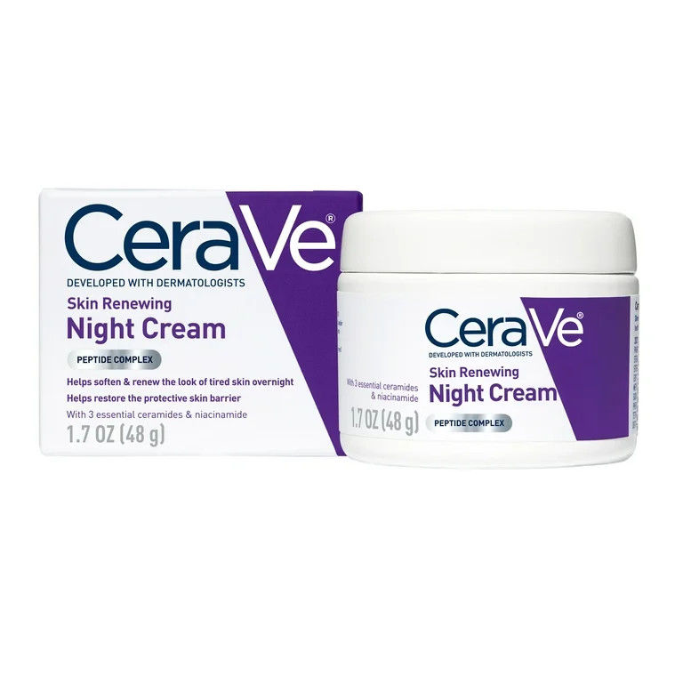 CeraVe Skin Renewing Face Night Cream with Peptide Complex & Hyaluronic Acid for All Skin Types, ... | Walmart (US)