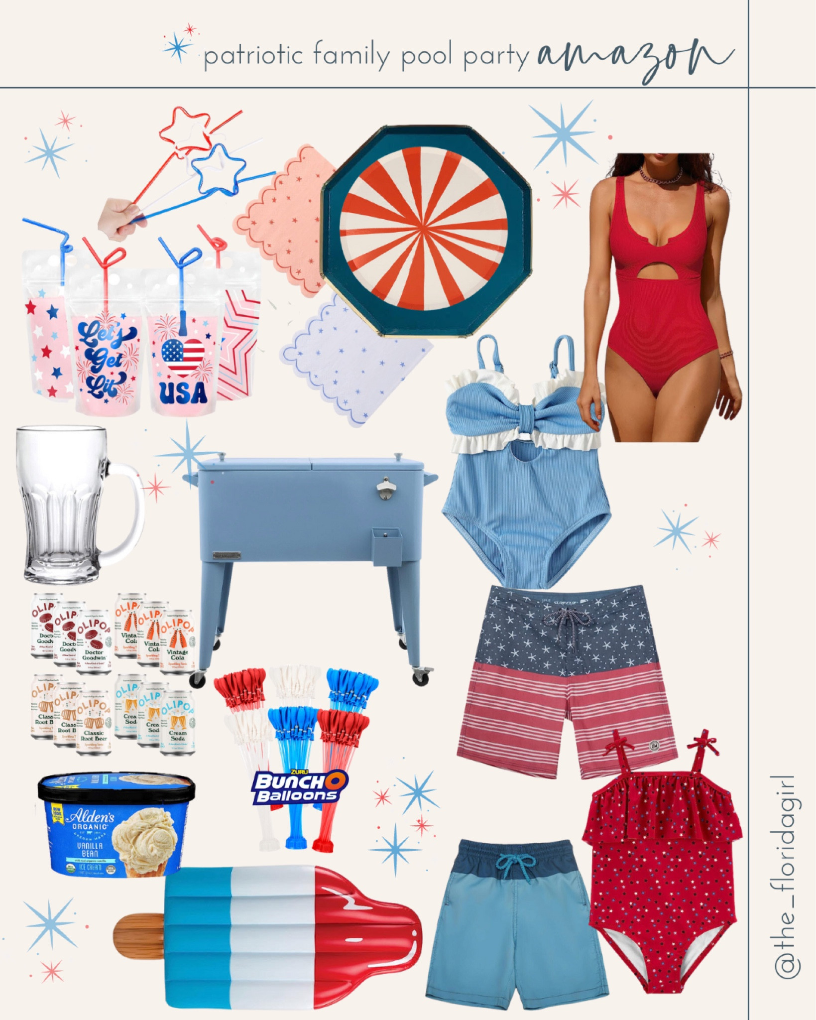 Family 4th of july party #swim #family #pool #swim #kidsswimwear #bathingsuits #poolfloats #cooler #icecream #party #amazon #amazonfinds #swimsuits #4thofjuly #holiday #holidaydecor #seasonal #partygoods 

#LTKSeasonal #LTKswim #LTKfamily