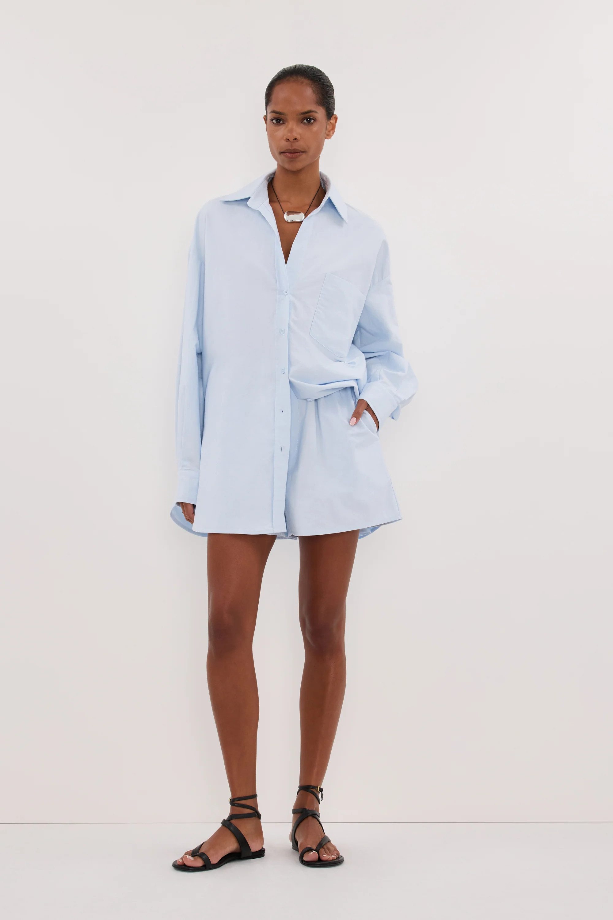 RHEA 2.0 ICE BLUE COTTON SHORT | DISSH