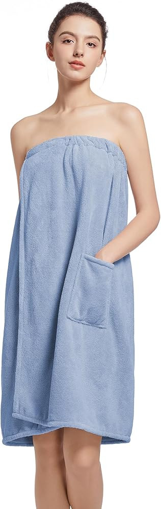 Women'S Soft Wrap Towel Full Length\uff0cBath Robe After Shower Female Plush Long\uff0cSpa Bathro... | Amazon (US)