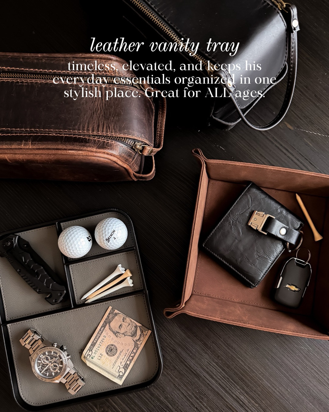 LEATHER VANITY TRAY — TIMELESS, ELEVATED, AND PRACTICAL! Timeless, elevated, and keeps his everyday essentials organized in one stylish place. Great for all ages.

#Amazon #TheHillaryStyle #LeatherValetTray #MensGiftIdeas #OrganizationEssentials #NightstandOrganizer #EntrywayTray #ClassicHomeStyle #GiftIdeasForHim 

 #LTKGiftGuide #LTKHoliday #LTKOver40