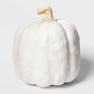 Falloween Medium Sheltered Porch Pumpkin White Halloween Decorative Sculpture - Hyde & EEK! Bouti... | Target