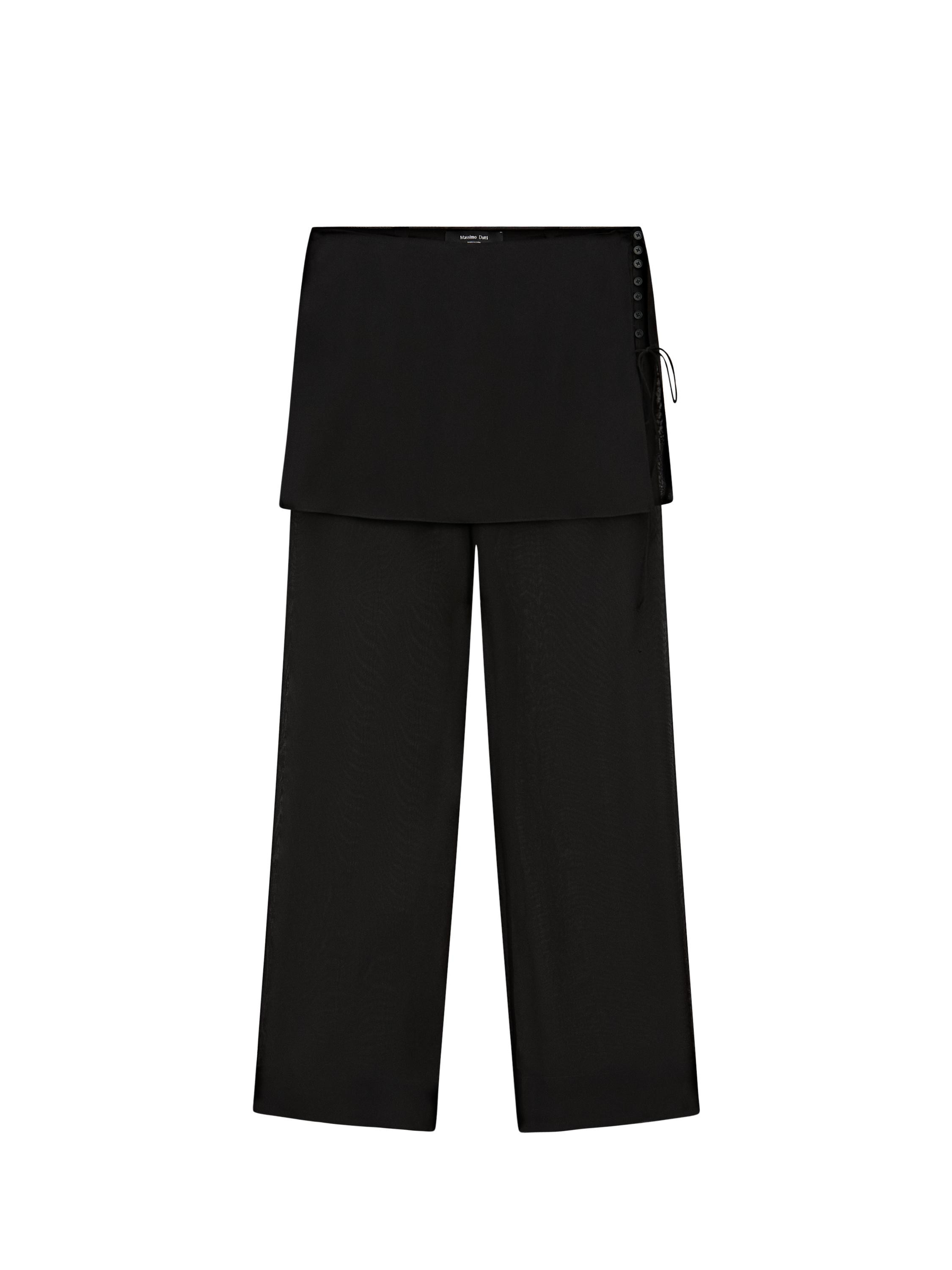 Flowing contrast silk pants | Massimo Dutti US