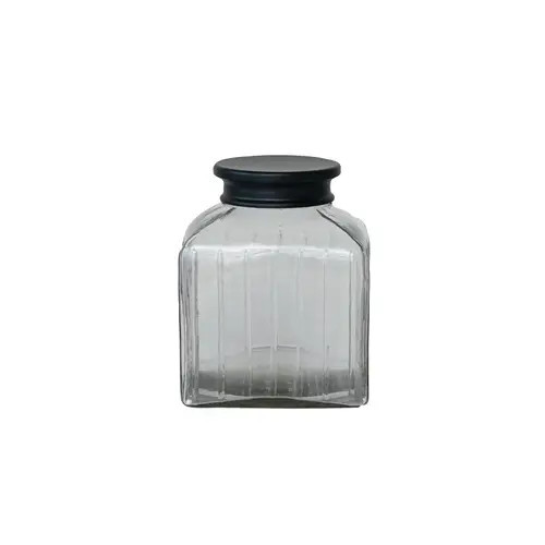 Storied Home Square Glass Jar with Lid in Clear at Nordstrom | Nordstrom