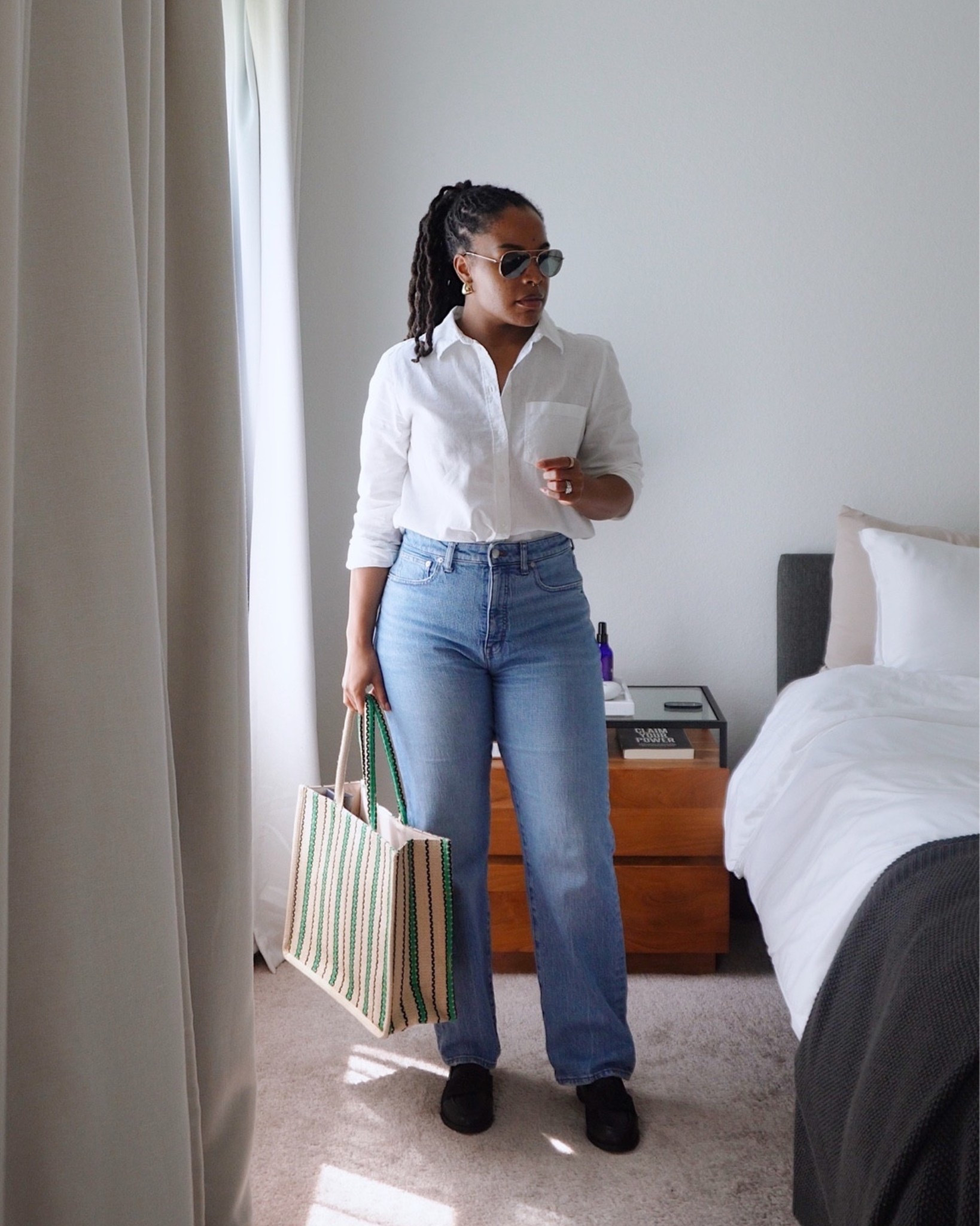 White linen button down | jeans | spring outfit | summer outfit

#LTKootd
