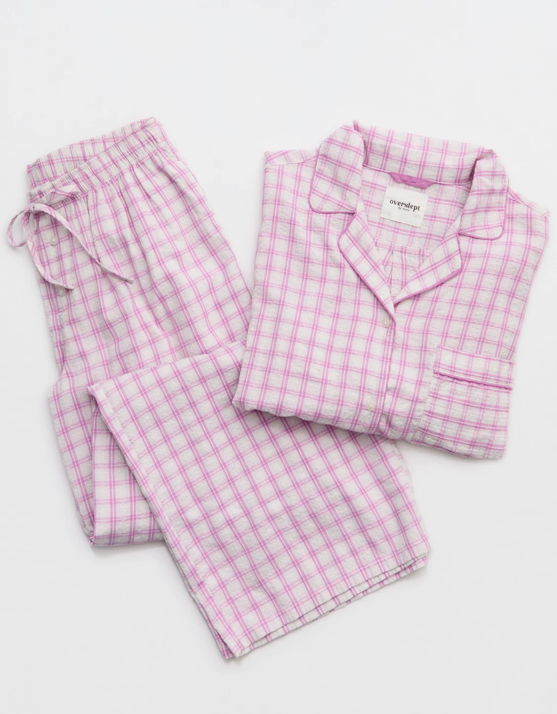 OVERSLEPT by Aerie Seersucker Long Sleeve Shirt | Aerie
