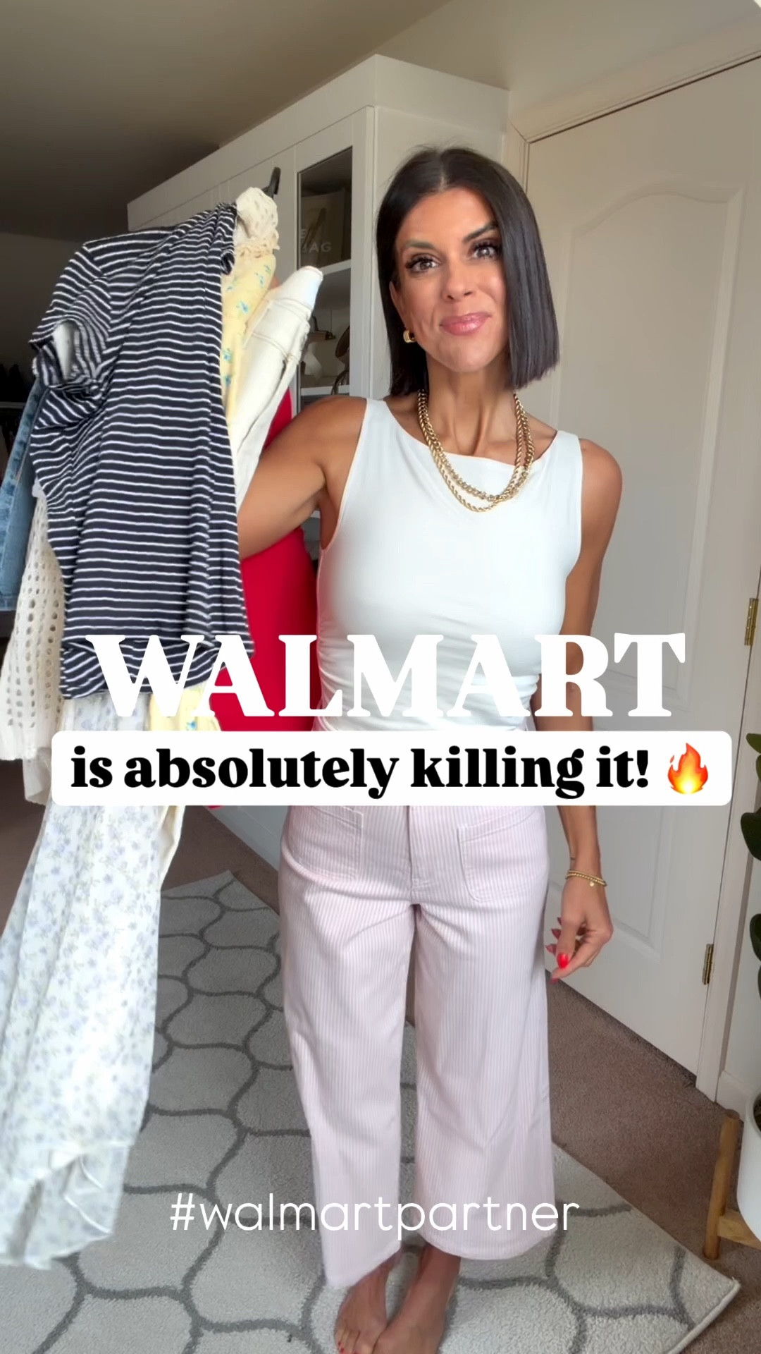 Walmart is killing it! #walmartpartner 
@walmartstyle #walmartstyle 

I’m 5’5 for reference and everything fits tire to size except the shorts and the 2nd swimsuit- I suggest sizing up one in those. 

#LTKSeasonal #LTKmomlife #LTKgrwm
