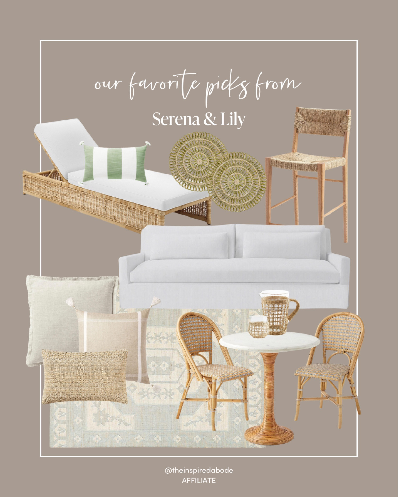Serena & Lily’s new (and old favorite!) pieces are getting us excited for spring & creating more opportunities to spend time outside ☀️ We are swooning over that outdoor lounge chair 😍😍

#LTKHome