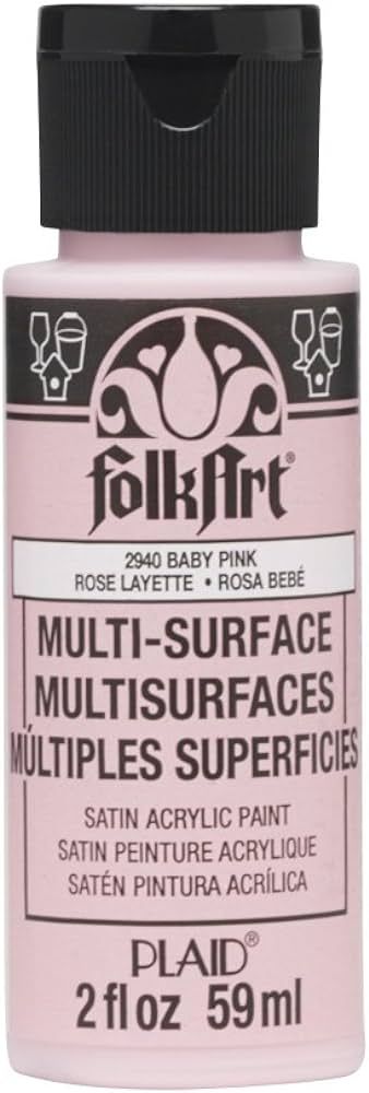 FolkArt Multi-Surface Acrylic Paint, Baby Pink 2 Fl Oz (Pack of 1) | Amazon (US)