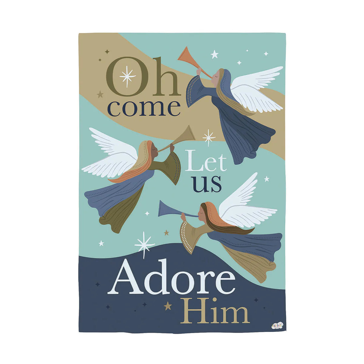 Oh Come Let Us Adore Him Suede Garden Flag | My Evergreen