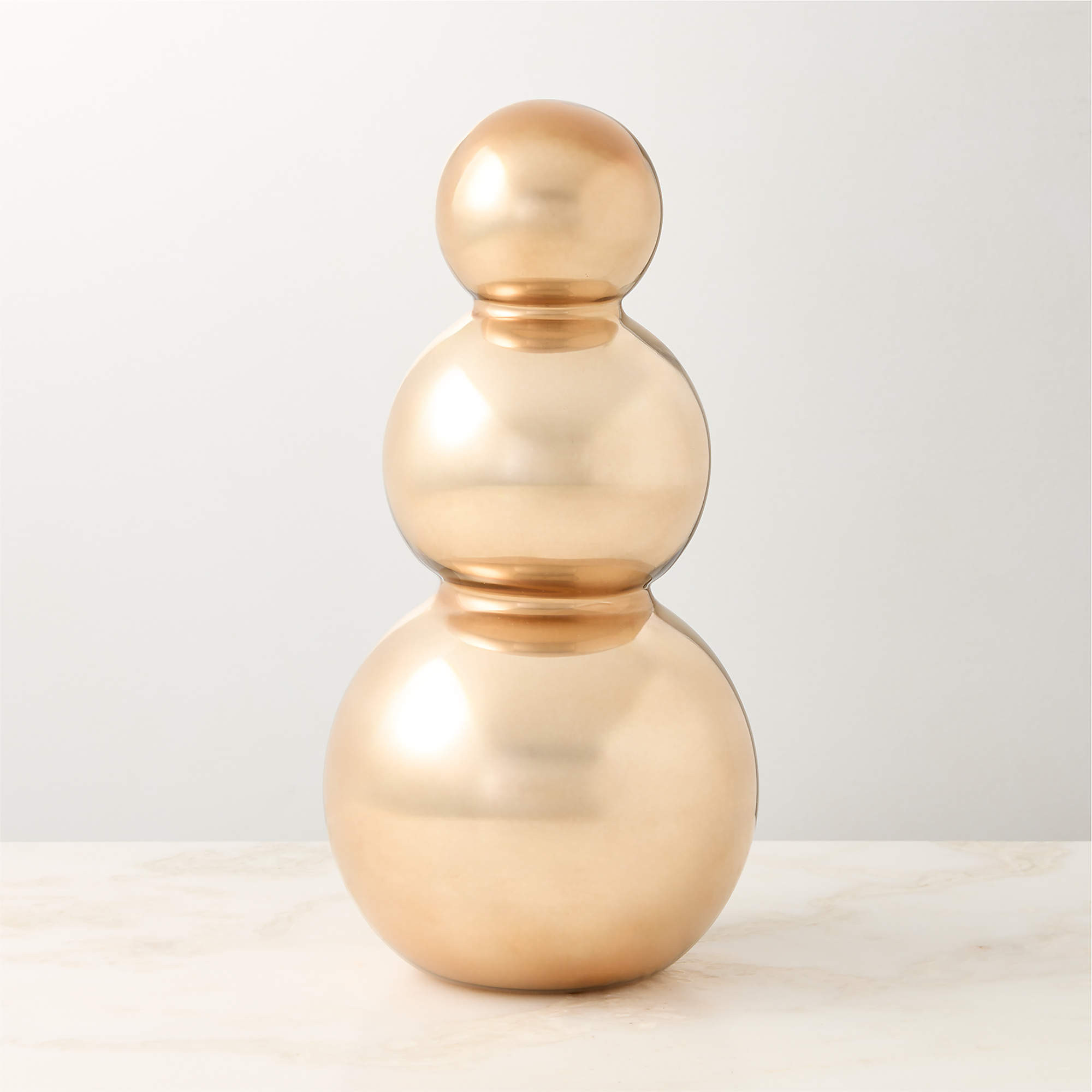 Bronze Handblown Glass Holiday Snowman 6" | CB2 | CB2