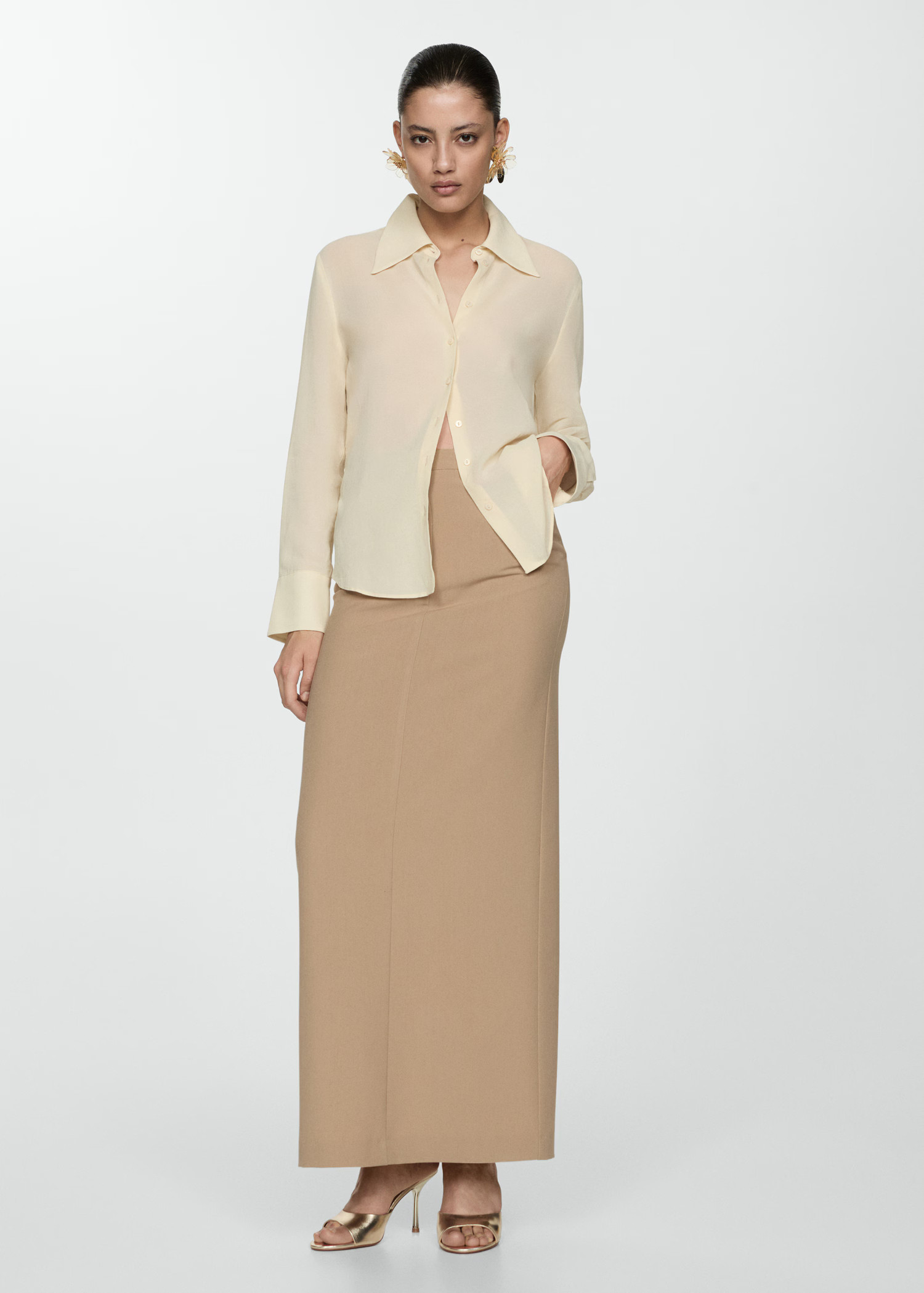 Long pencil skirt | MANGO (UK)