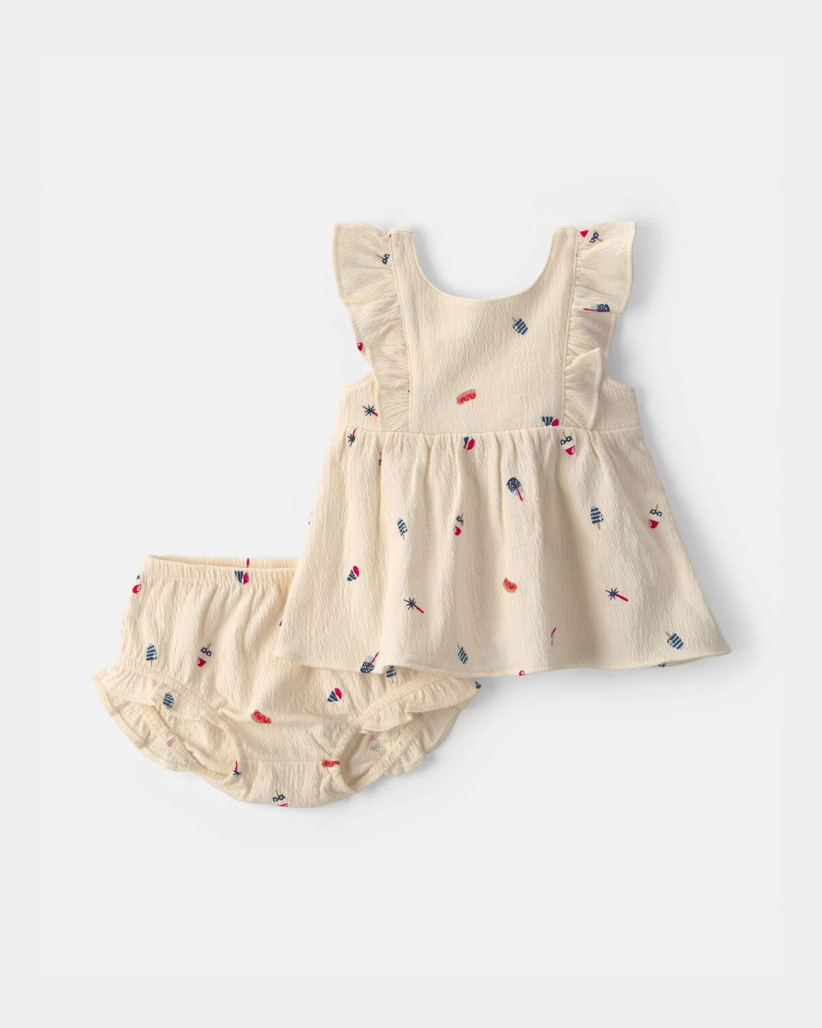 Baby Girl 2-Piece Fourth of July Top & Short Set - Ivory | Carter's | Carter's Inc