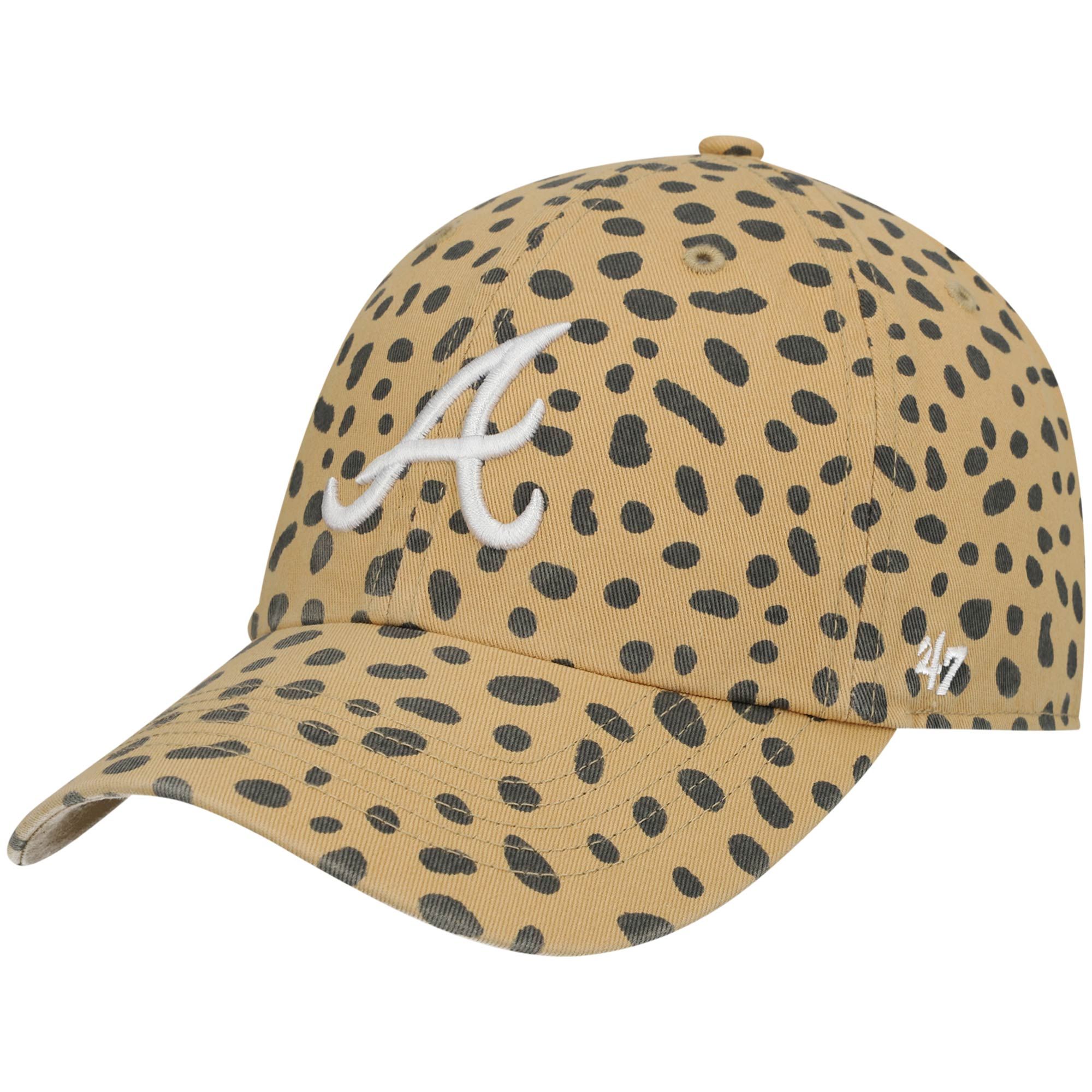 Women's Atlanta Braves '47 Tan Cheetah Clean Up Adjustable Hat | MLB Shop