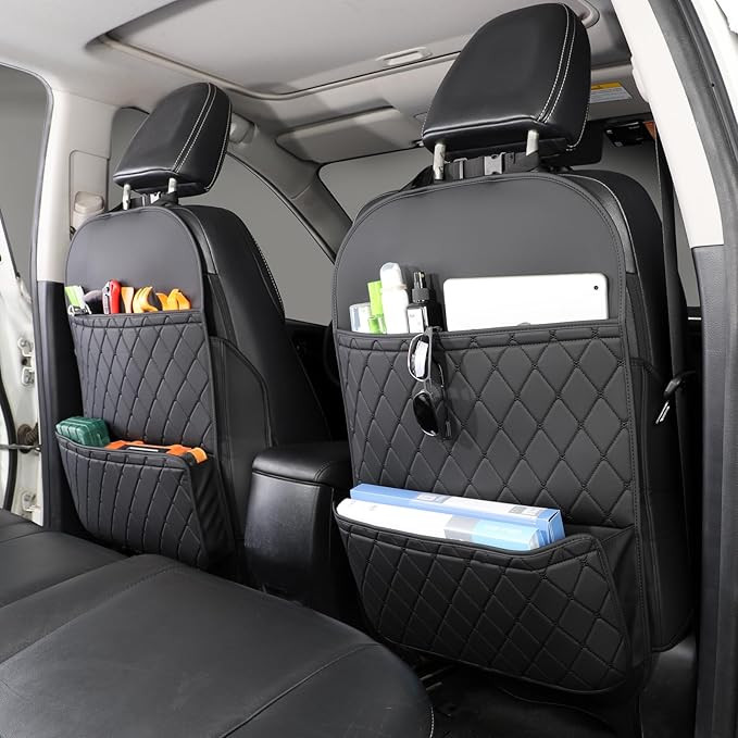 Seat Back Protector + Large Capacity Pocket Storage Organizer,Preventing the Impact of Children S... | Amazon (US)