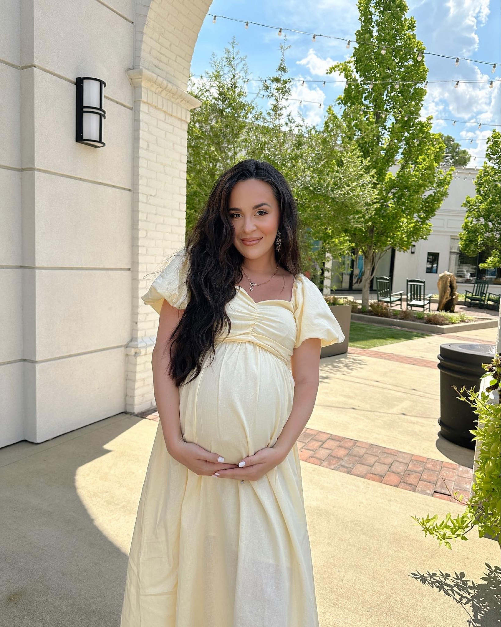 38 weeks and I am out of room, baby girl. 💛 loving this sweet yellow maternity dress from Pink Blush! 

#LTKunder100 #LTKbump